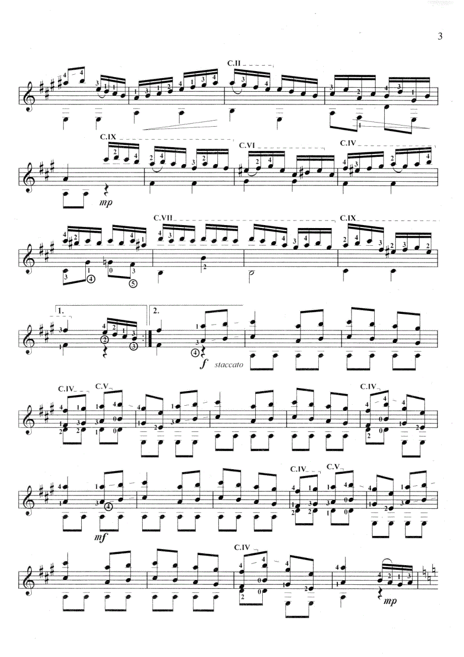 《莫扎特曲改编的古典吉他谱GERLIN改编》_第4页