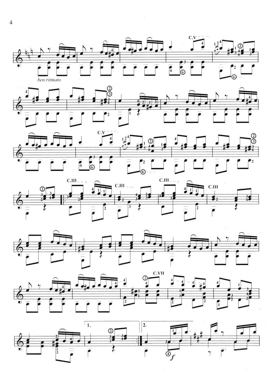 《莫扎特曲改编的古典吉他谱GERLIN改编》_第5页