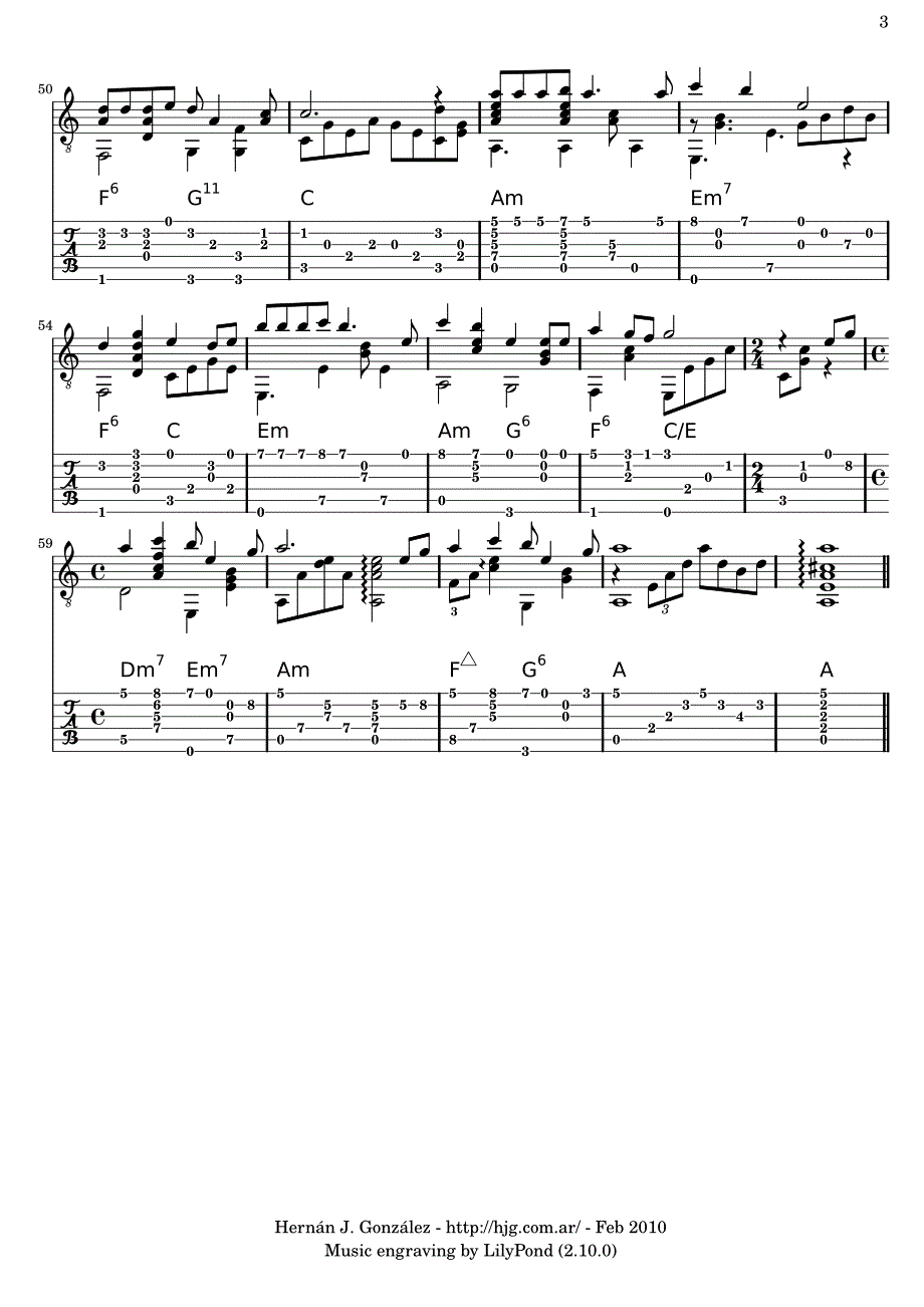 《幽灵公主-主题曲》指弹吉他谱_第3页