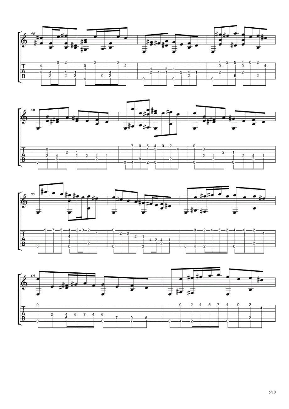 约翰道兰《Fantasia》古典吉他谱_第5页