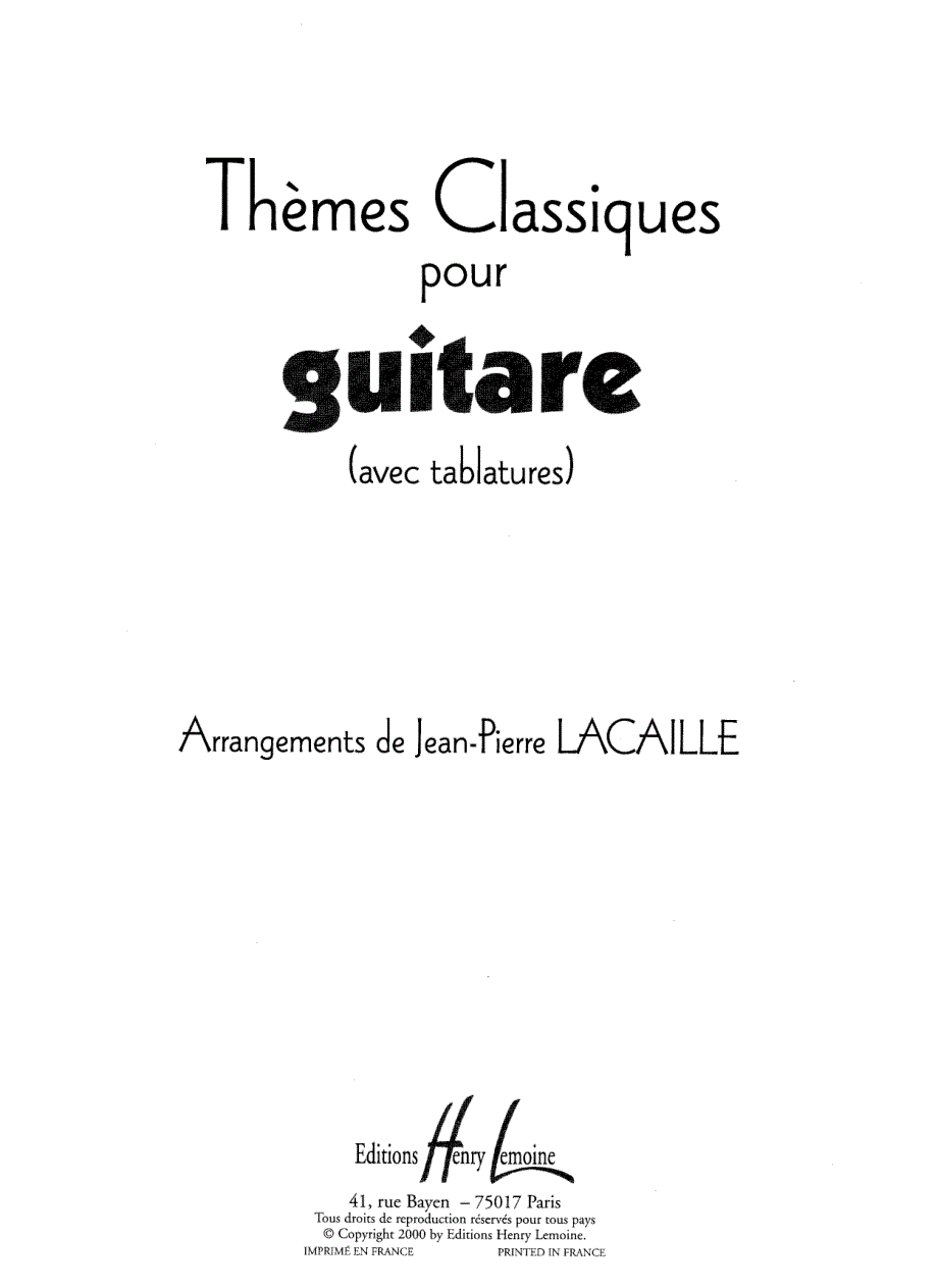 J-P-Lacaille《ThemesClassiquesPourGuitare》_第2页