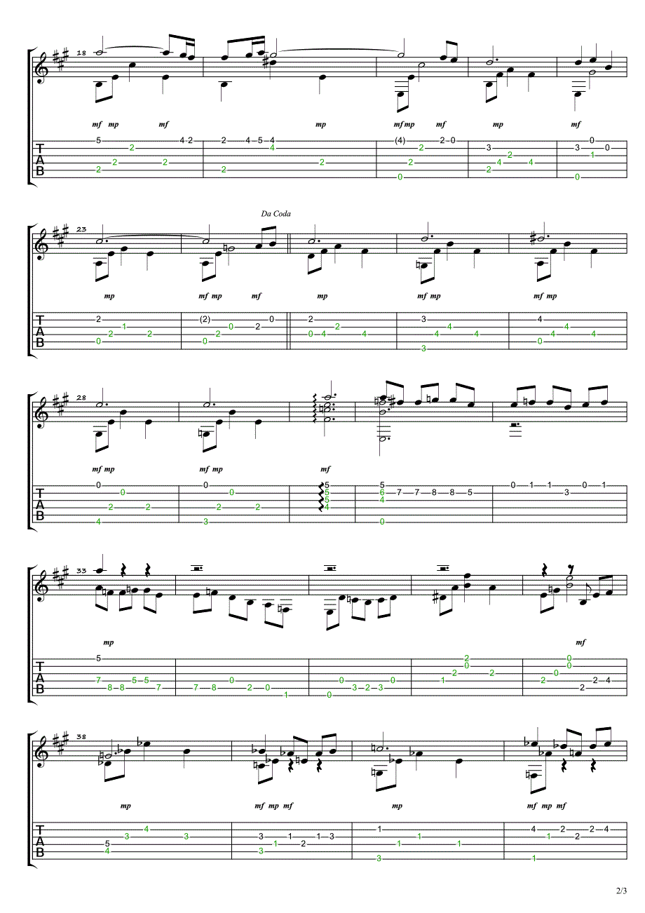 《Cavatina》简单版吉他独奏谱_第2页