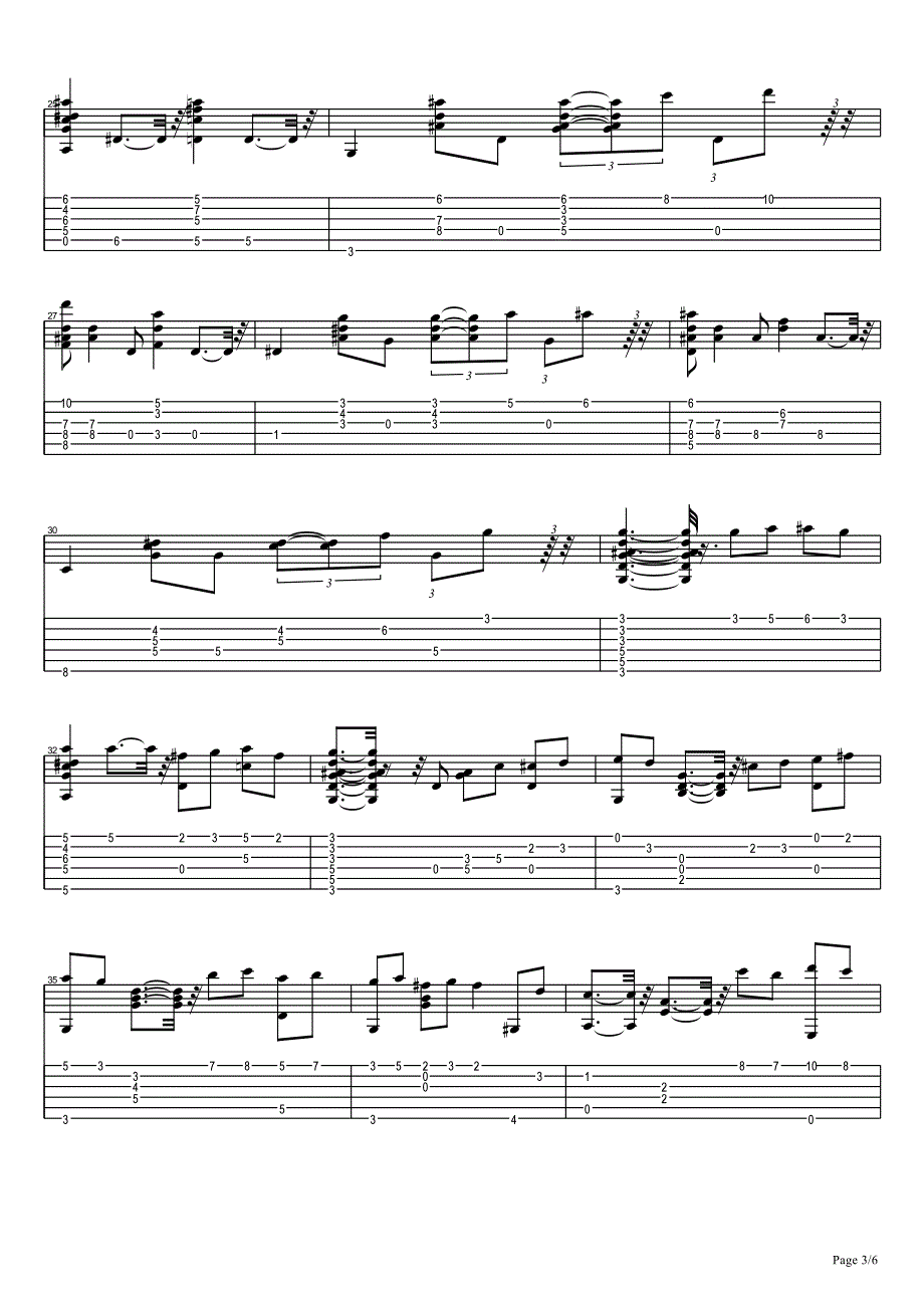《PorUnaCabeza-一步之遥》吉他谱_第3页