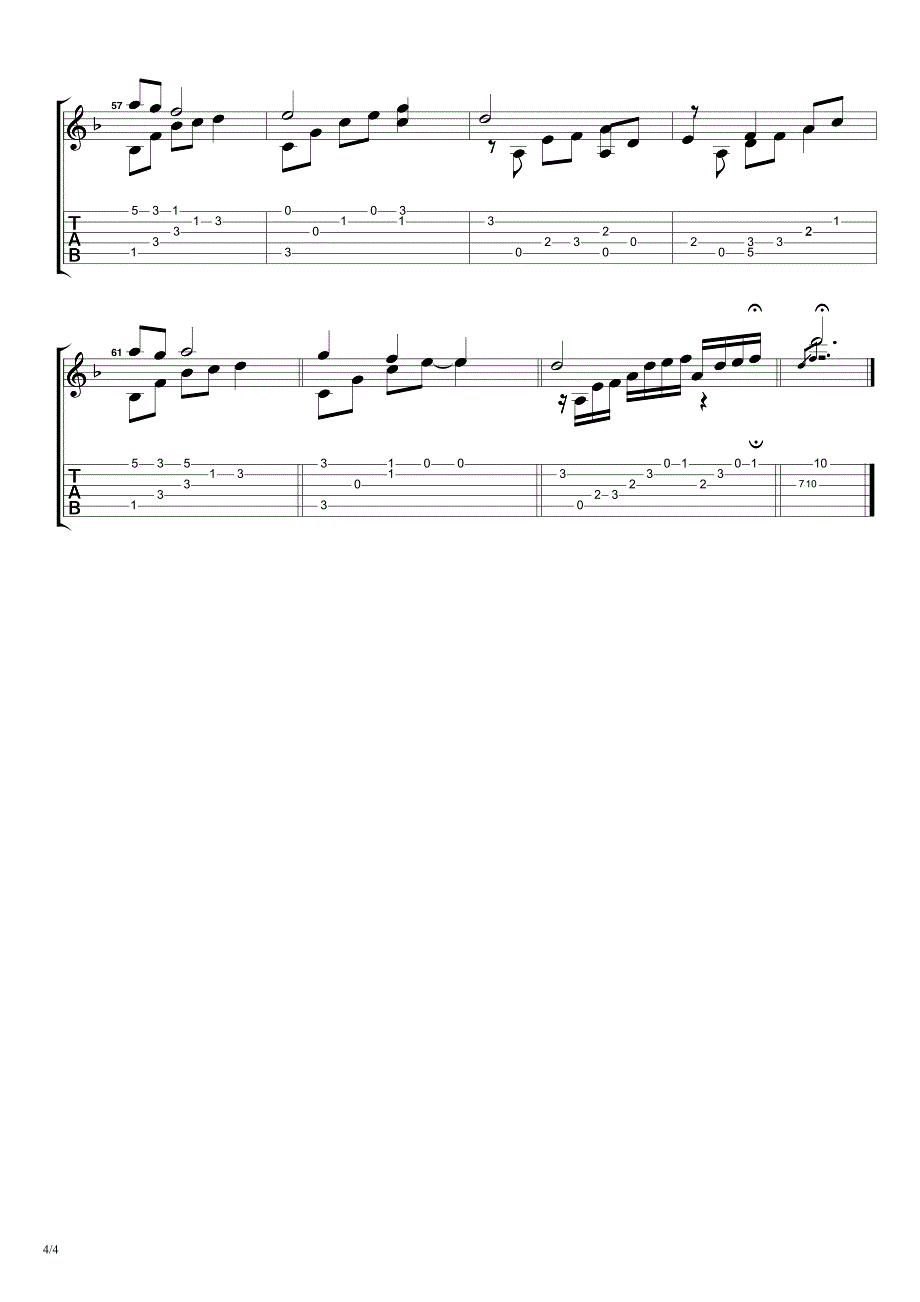 《夜的钢琴曲十一》指弹吉他谱_第4页