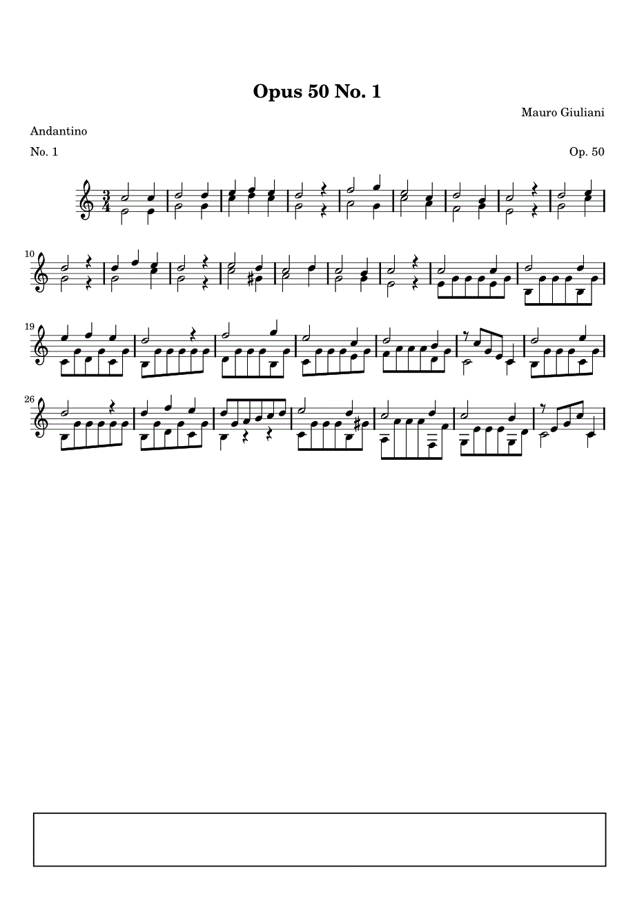 朱利亚尼《op50》吉他独奏谱集_第1页