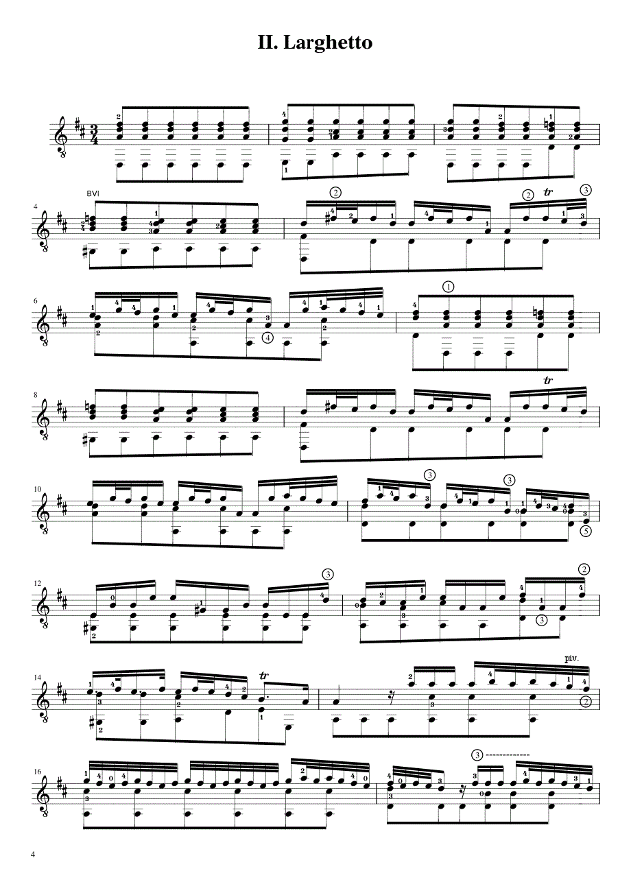 威尔第《D大调协奏曲》2吉他独奏谱_第1页