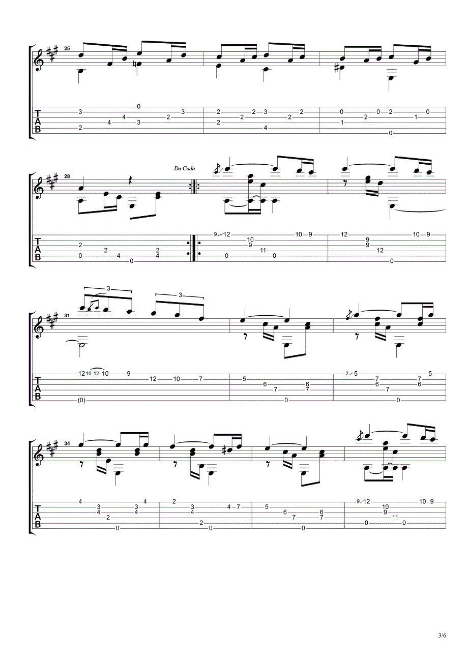 巴里奥斯《Maxixa》吉他独奏谱_第3页