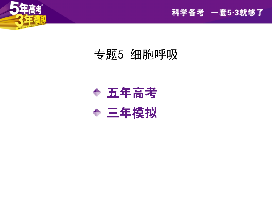 2014《5年高考3年模拟》B版(安徽专用)配套课件-生物专题5细胞呼吸_第2页