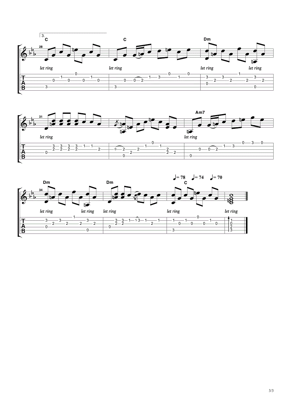 《滴答滴(北京爱情故事-主题曲)》指弹吉他谱_第3页
