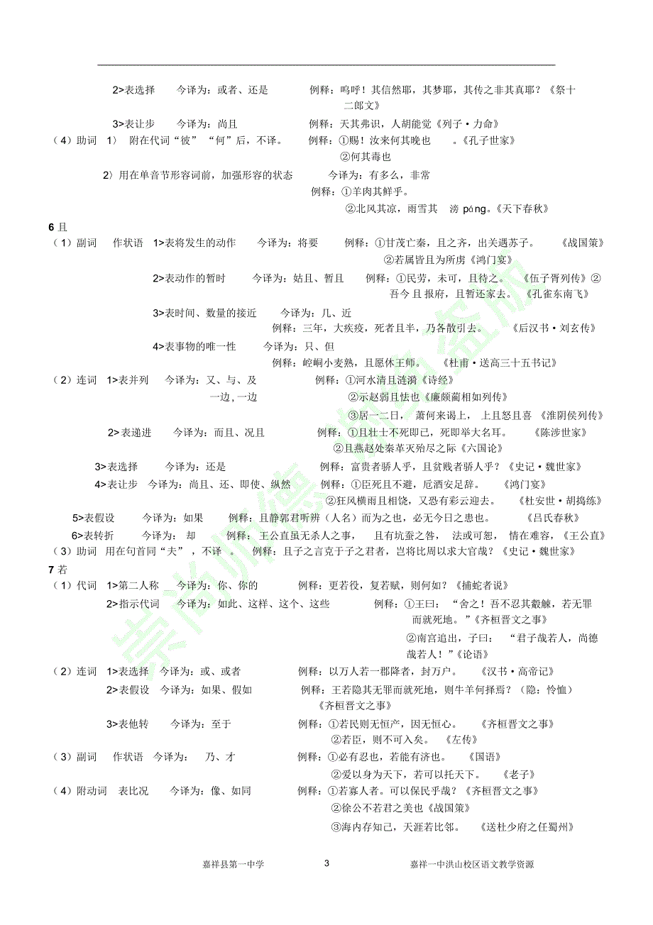 【原创】高考语文文言文虚词部分系统复习(最规范最权威)_第3页