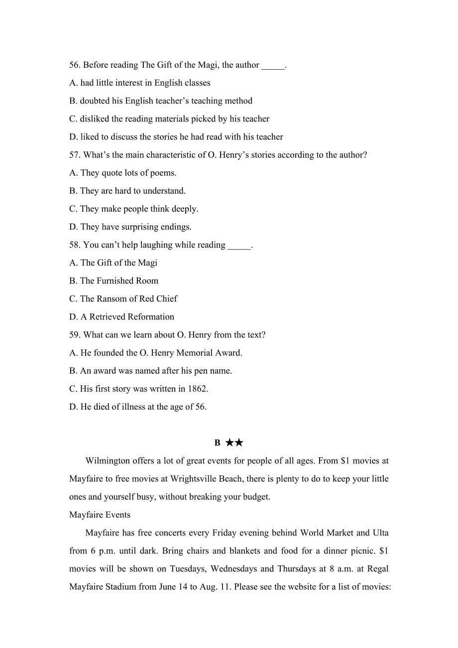 人教高中英语必修8Unit4试题_第5页