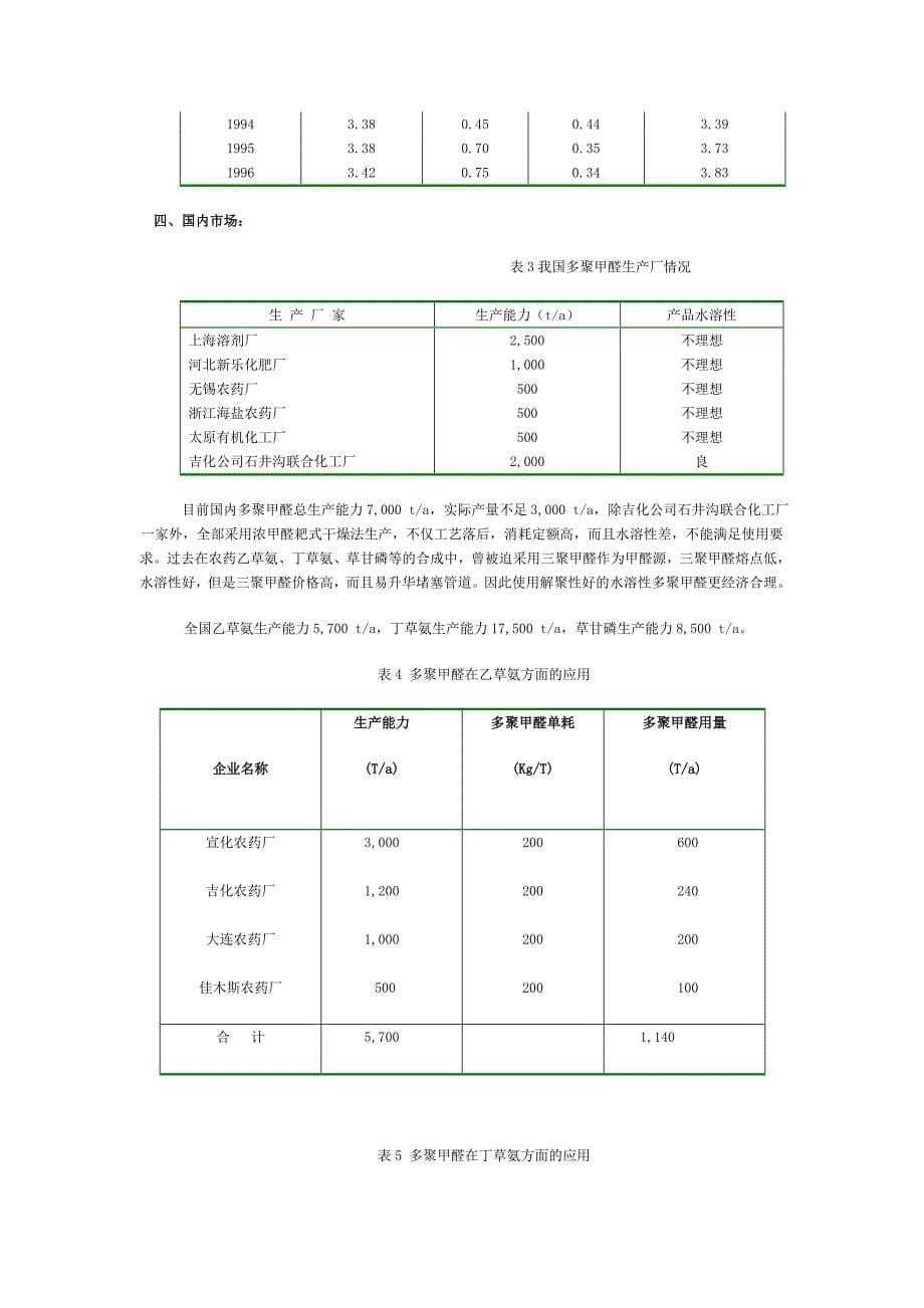 年产10000吨多聚甲醛项目概况_第5页