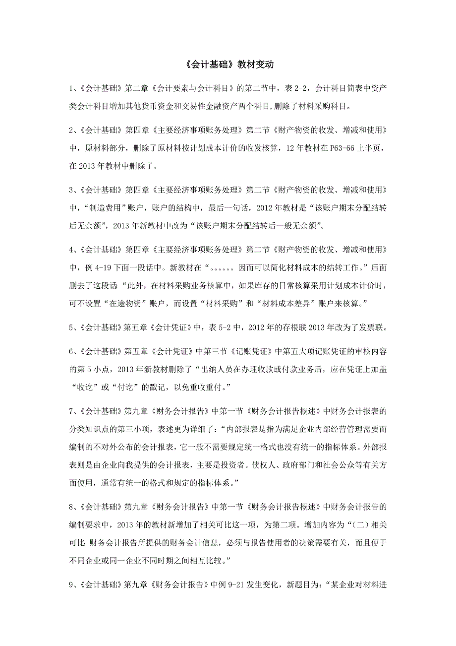 2013年江苏会计从业资格考试教材变动明细_第1页