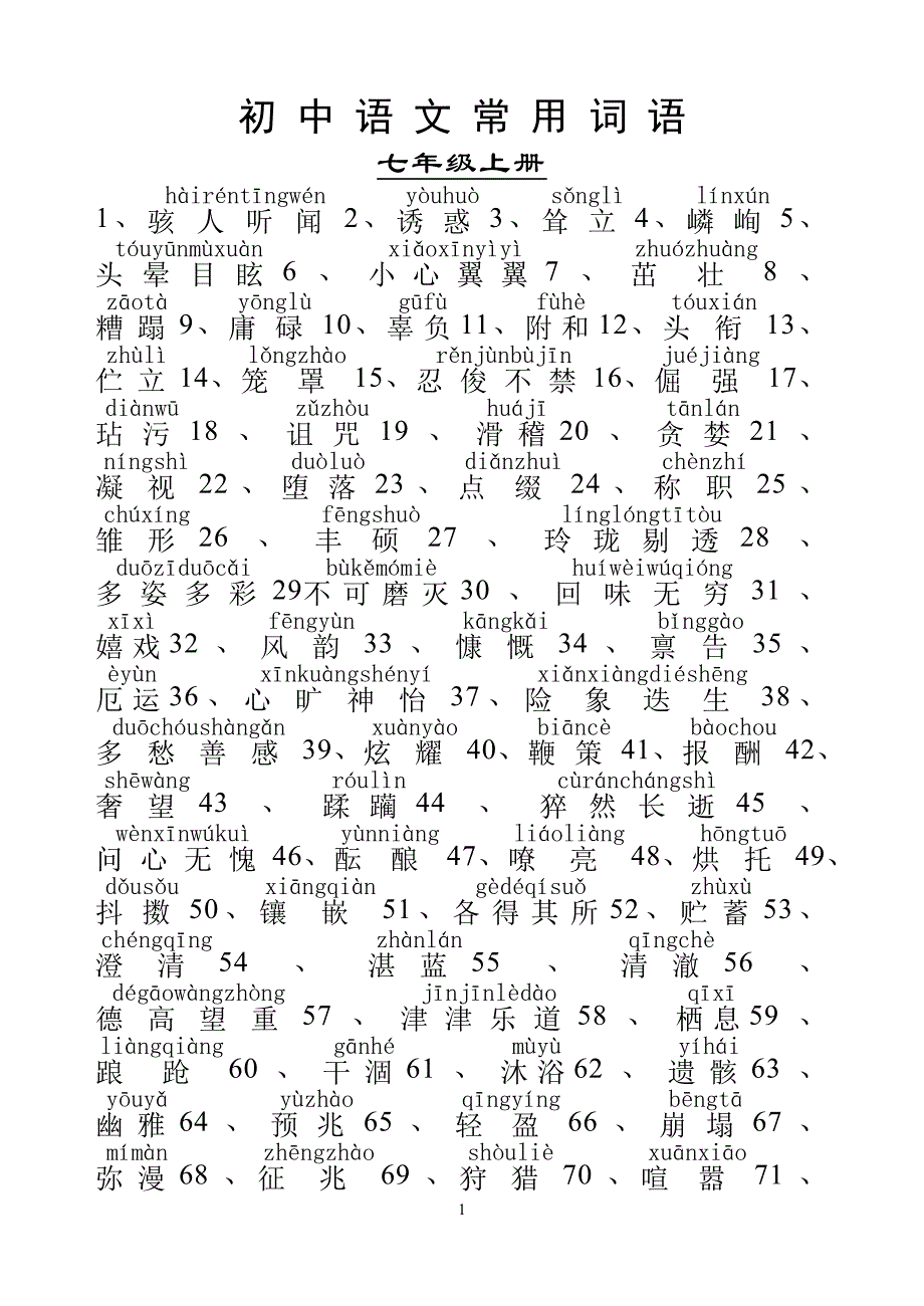 初中语文词语表_第1页