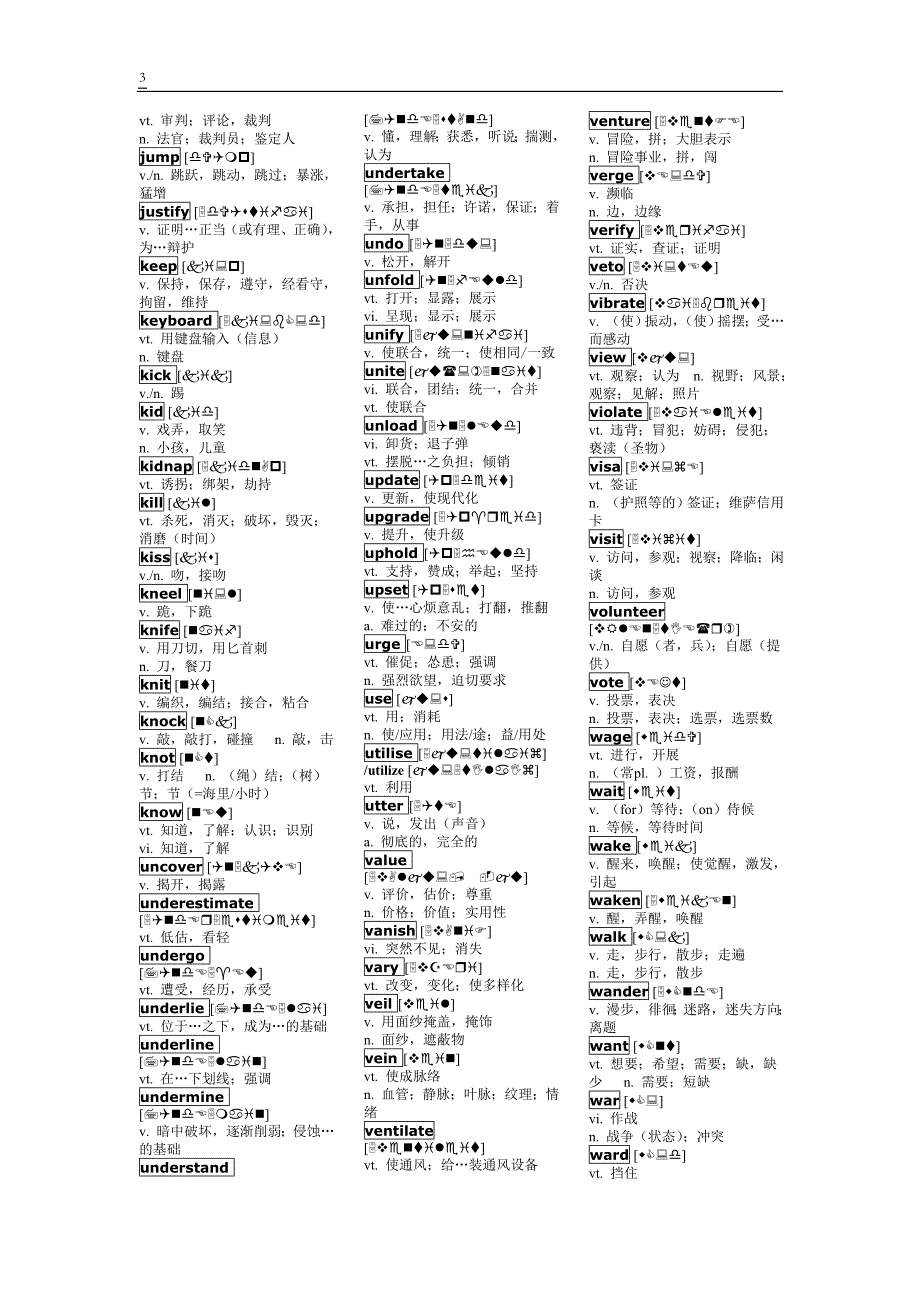 2010考研英语词汇词性分类记忆手册-动词_第3页