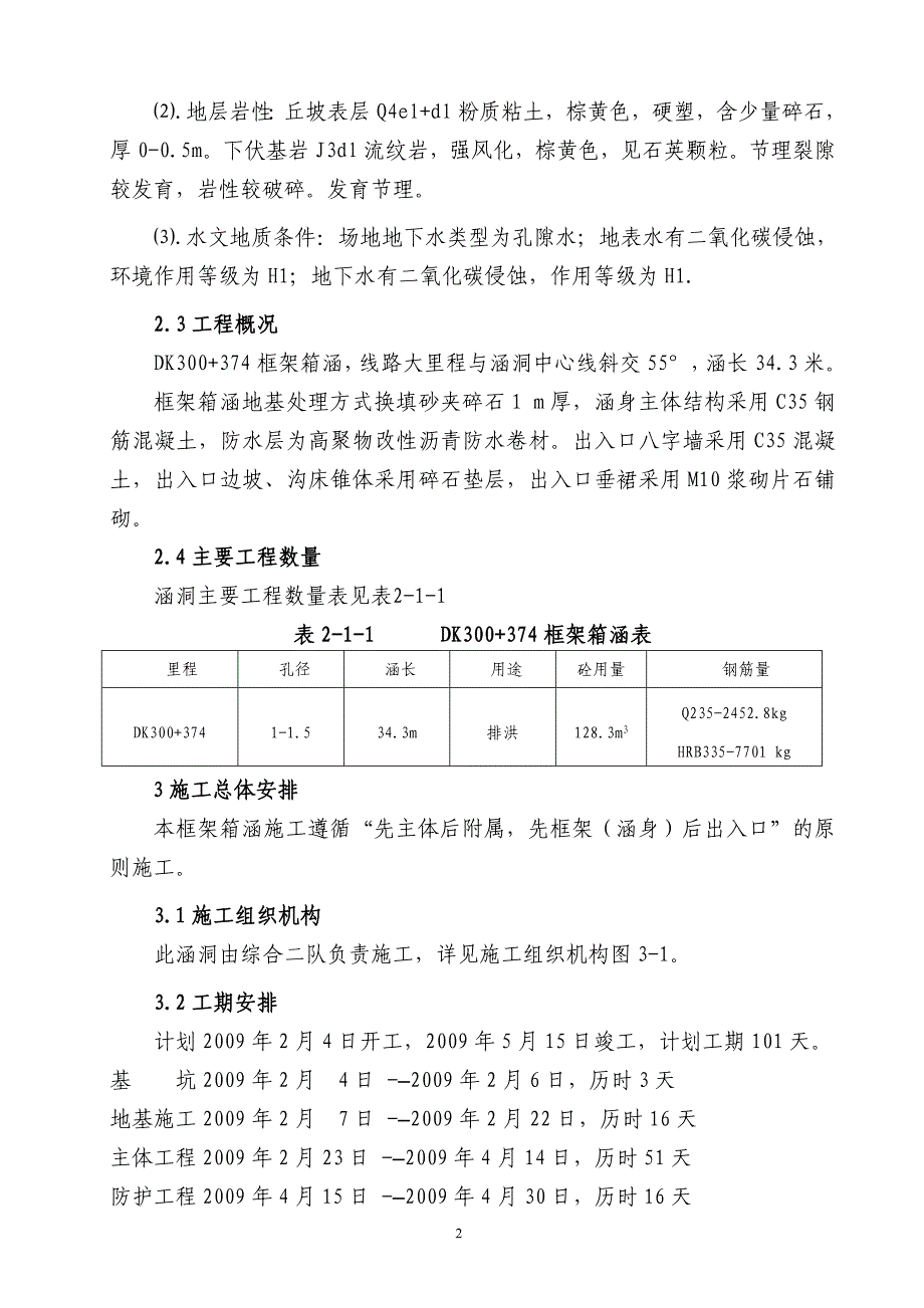 DK300+374涵洞实施性施工组织设计_第2页