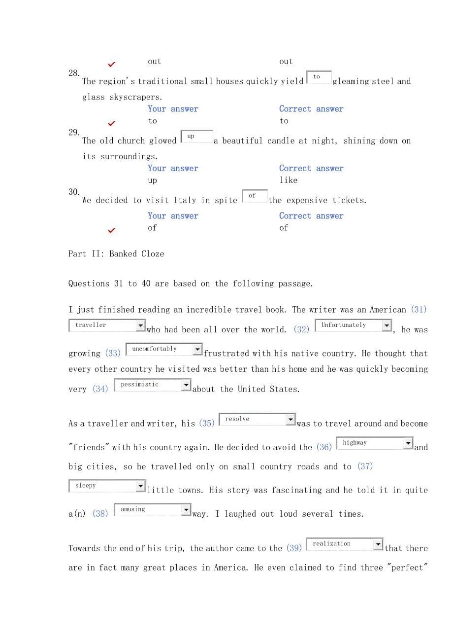 unit8新标准大学英语 视听说 综合教程 网上作业 答案_第5页