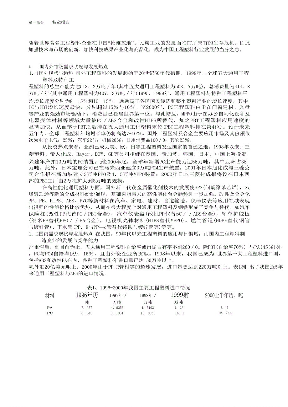 我国高性能工程塑料及合金的市场与技术开发热点_第2页