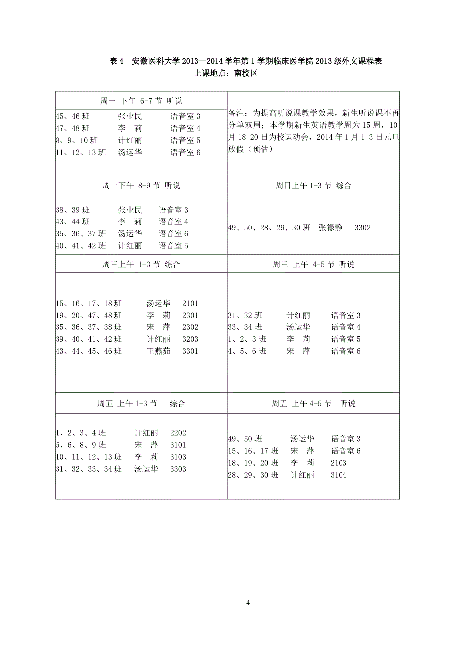 13141外语各层次细课表(上报教务处0827)_第4页