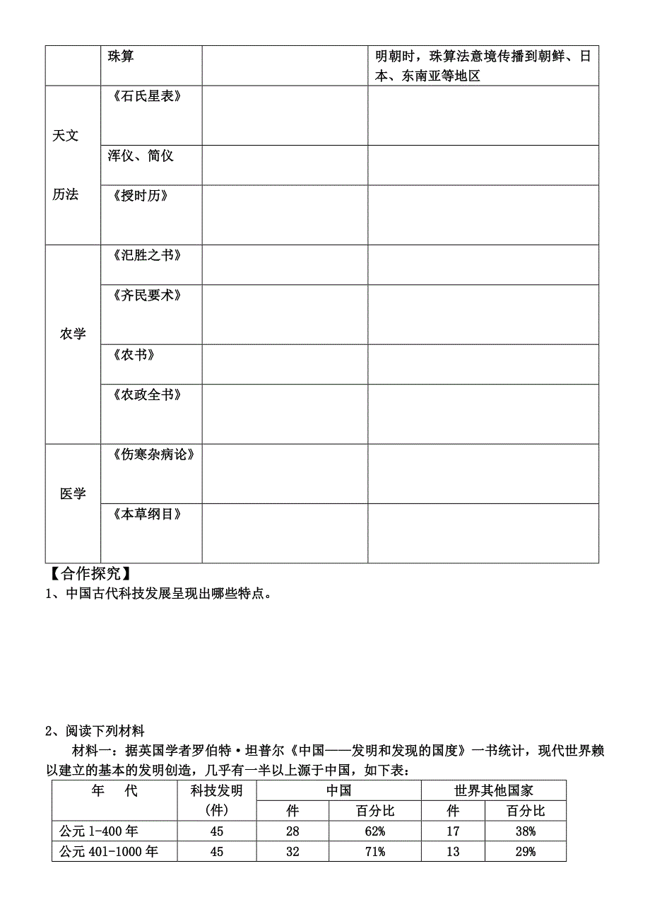 第8课 古代中国的发明和发现 学案_第2页