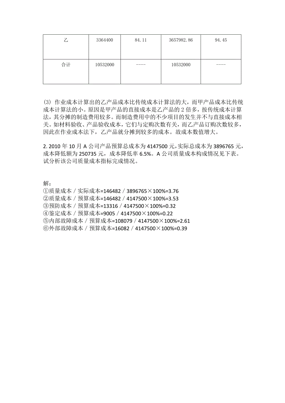 成本管理第四次网上作业计算题_第2页