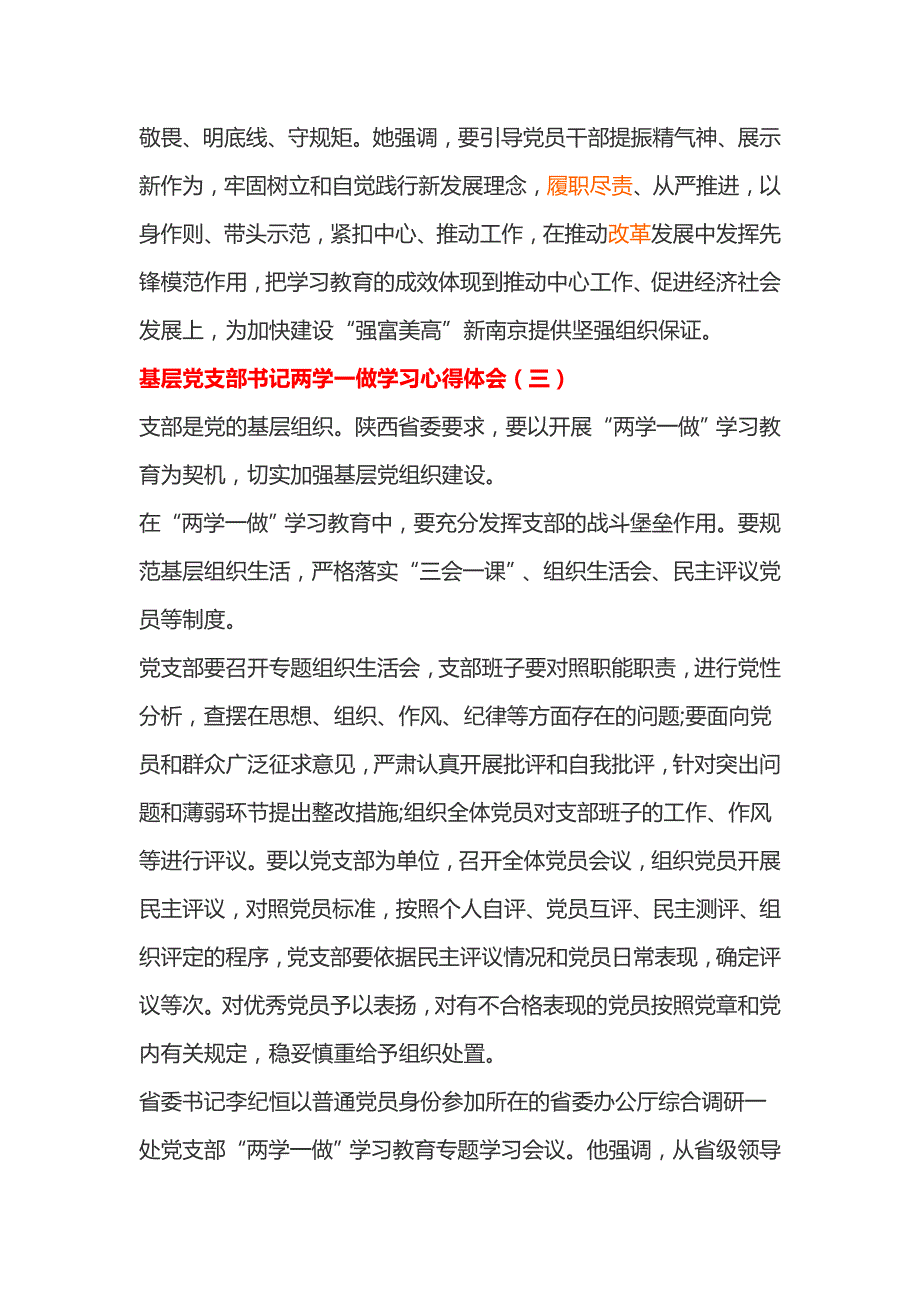 基层党支部书记两学一做学习心得体会篇_第4页