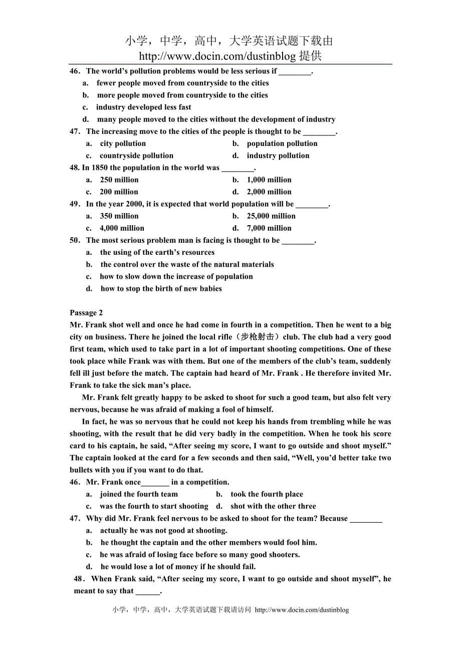 大学英语试题12_第5页