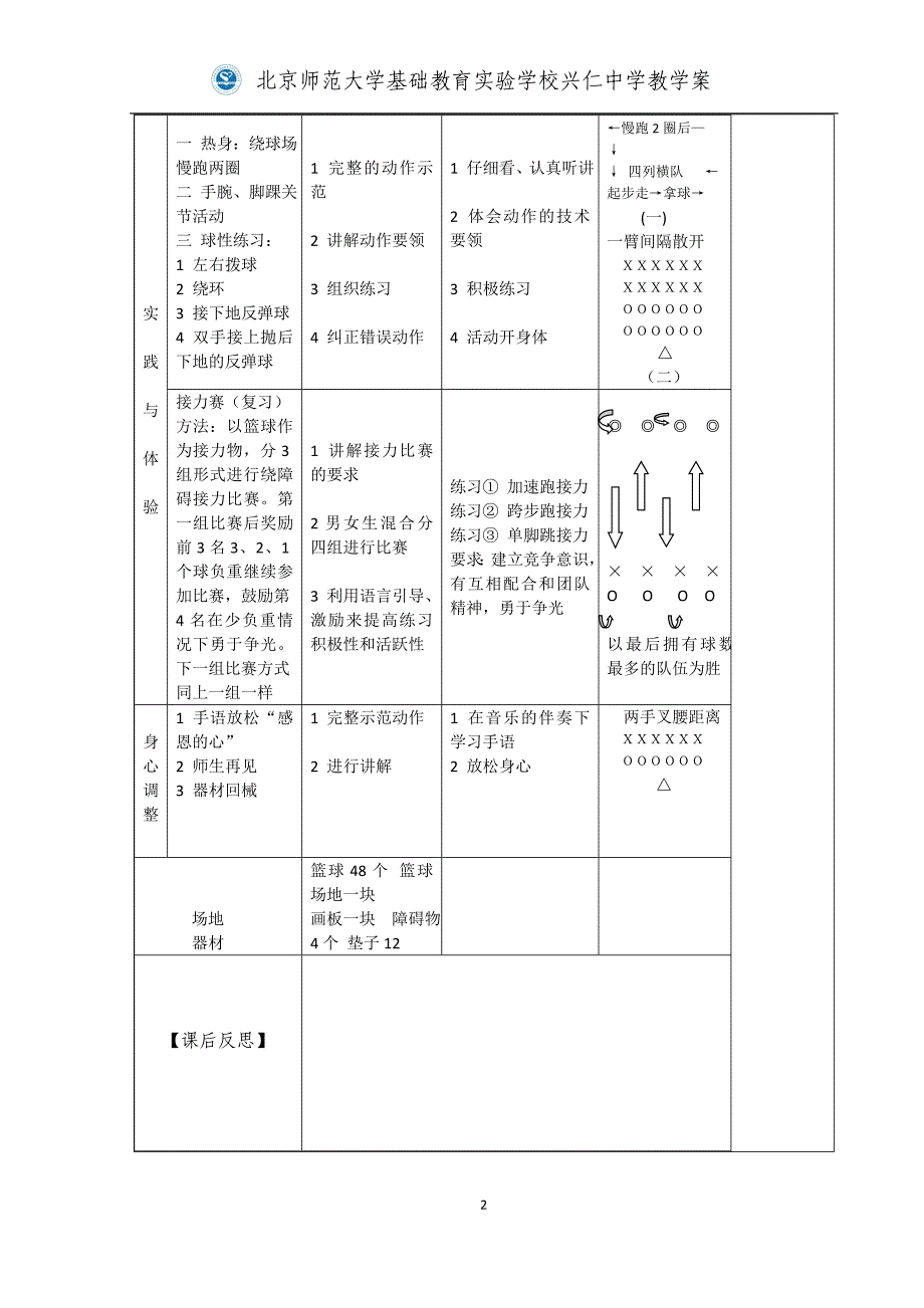 体育课教学案_第2页