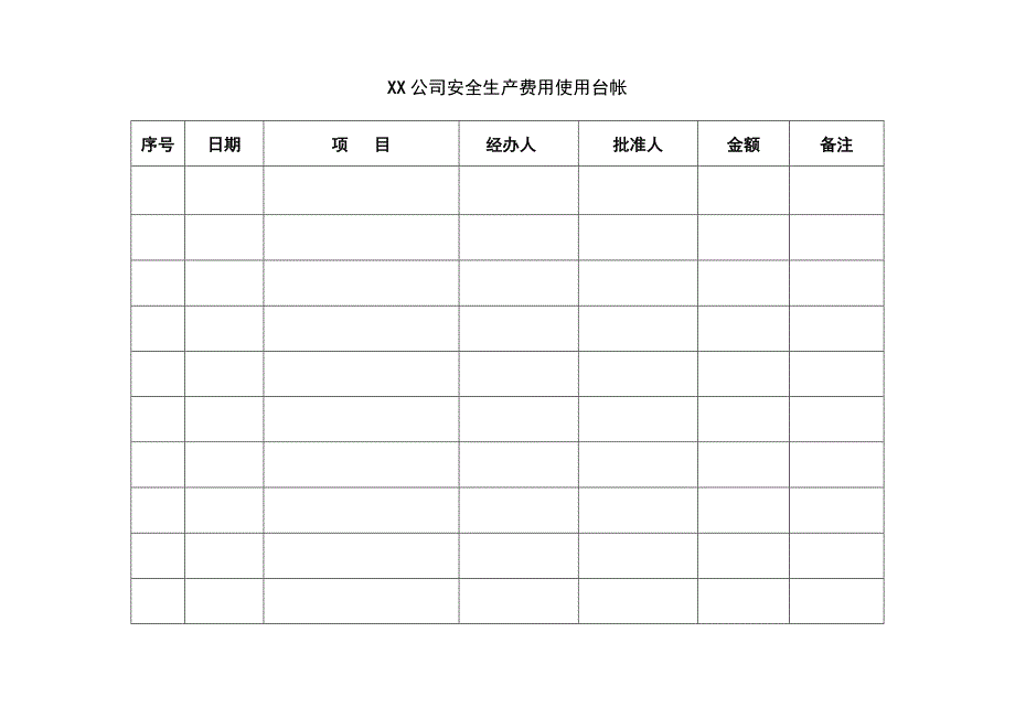 安全生产费用使用台帐_第1页