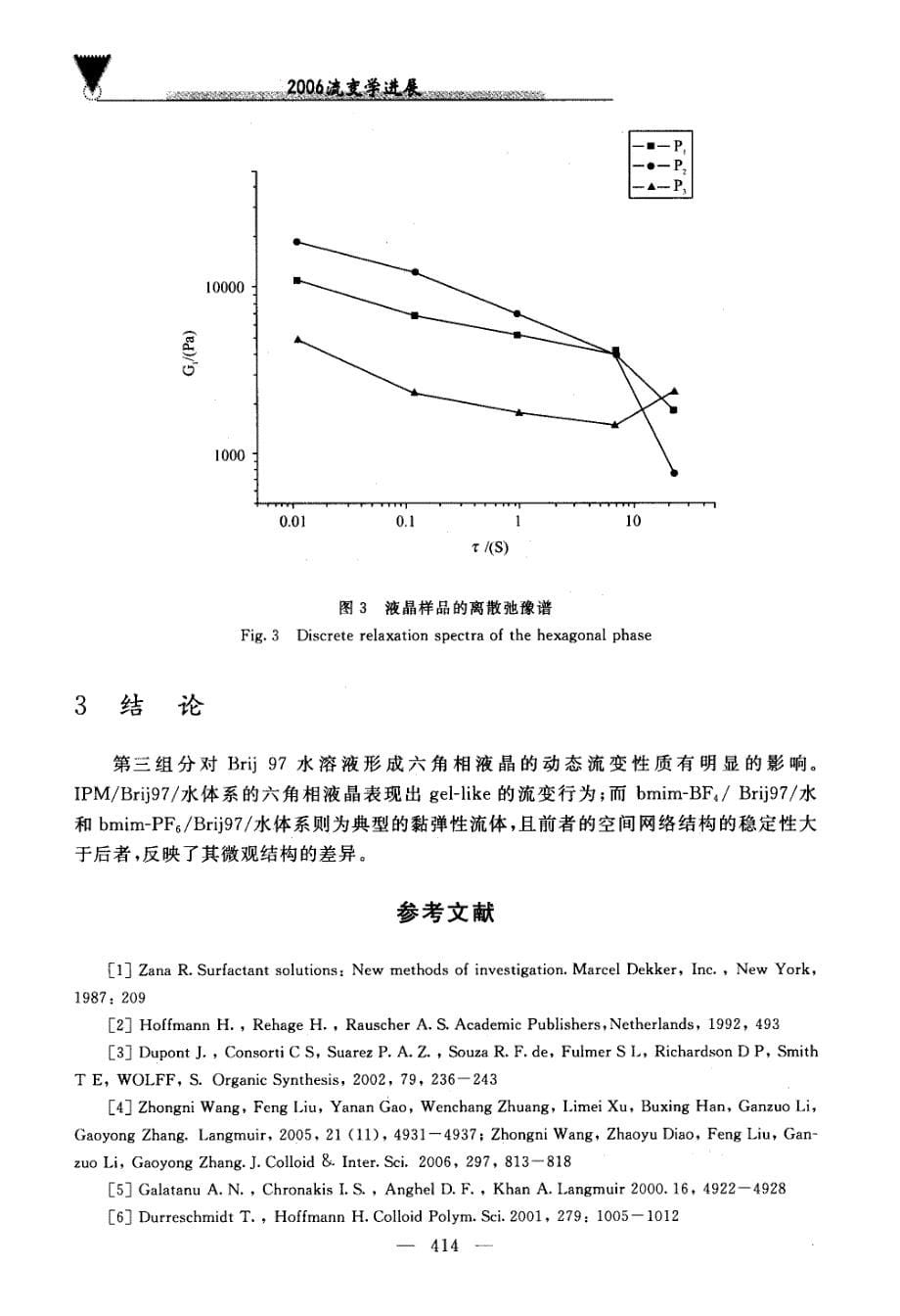 Brij+97六角状液晶的动态流变性质_第5页