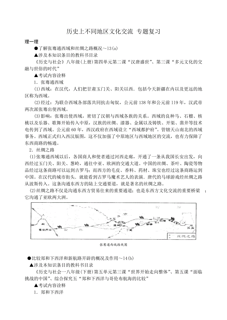 历史上不同地区文化交流 专题复习_第1页