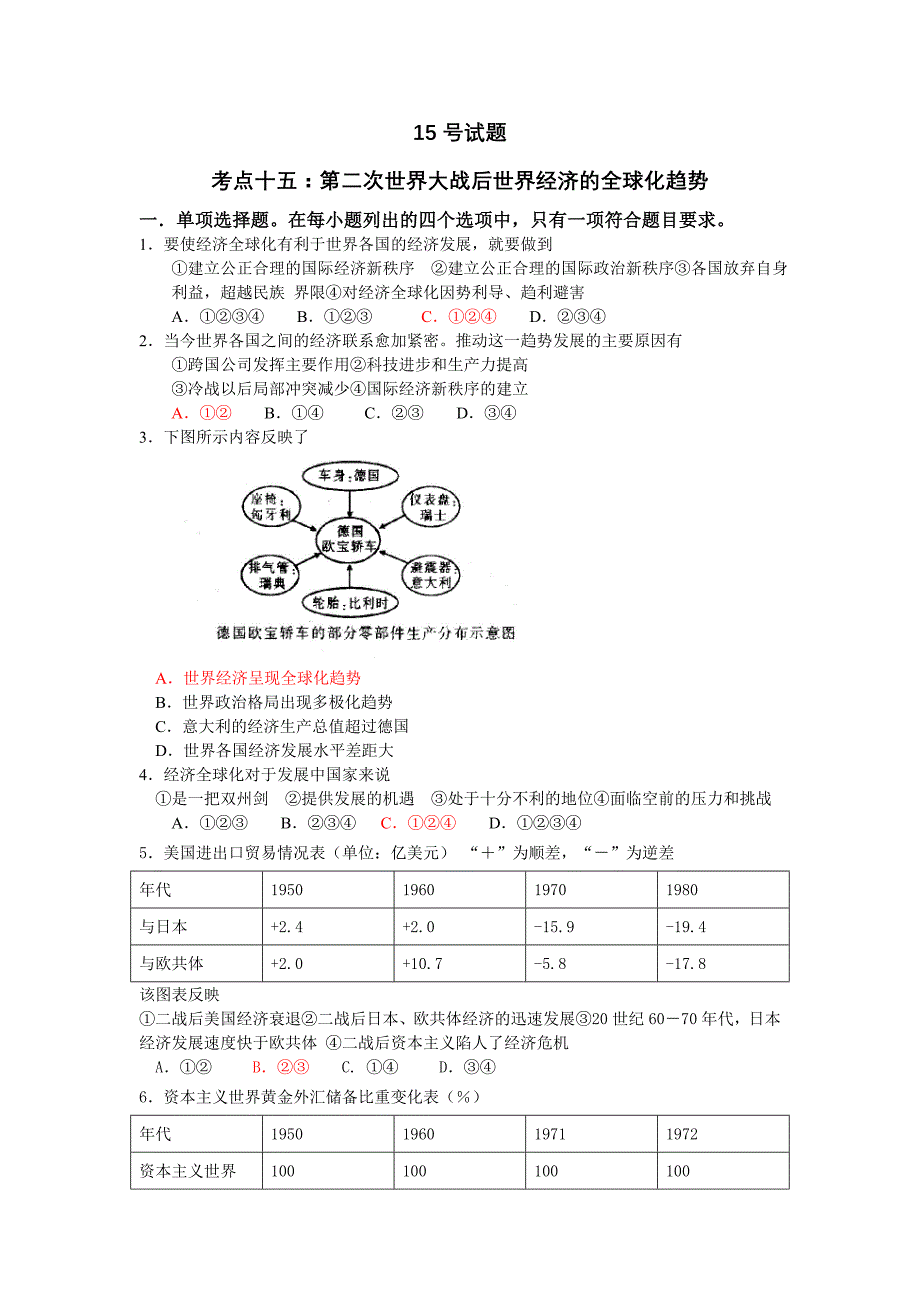 15 战后世界经济全球化趋势_第1页