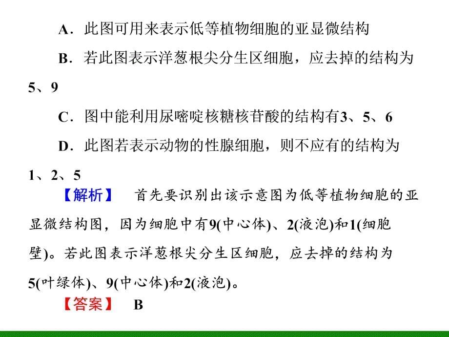 【同步备课参考】2014学年高中生物(人教版)必修1课件：专题归纳课2细胞膜、细胞器和细胞核(共29张PPT)_第5页