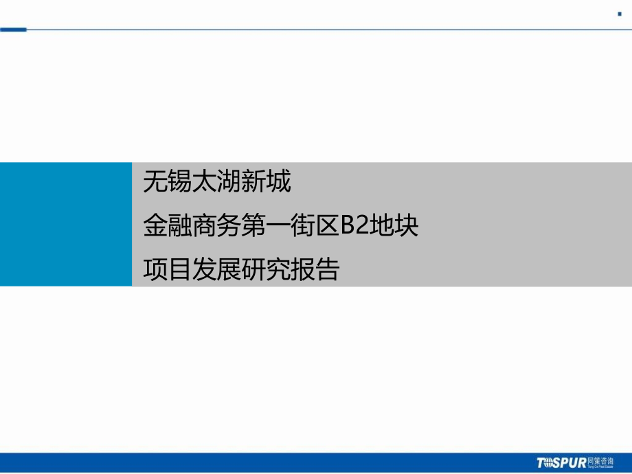 无锡太湖新城金融商务第一街区b2地块项目发展研究报告_第1页