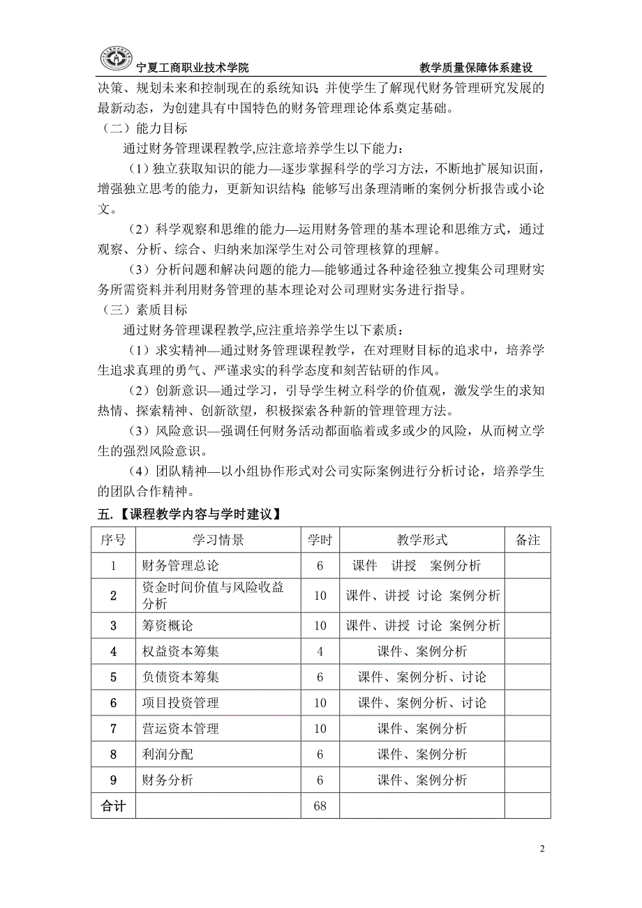 2014级会计系课程标准_第2页