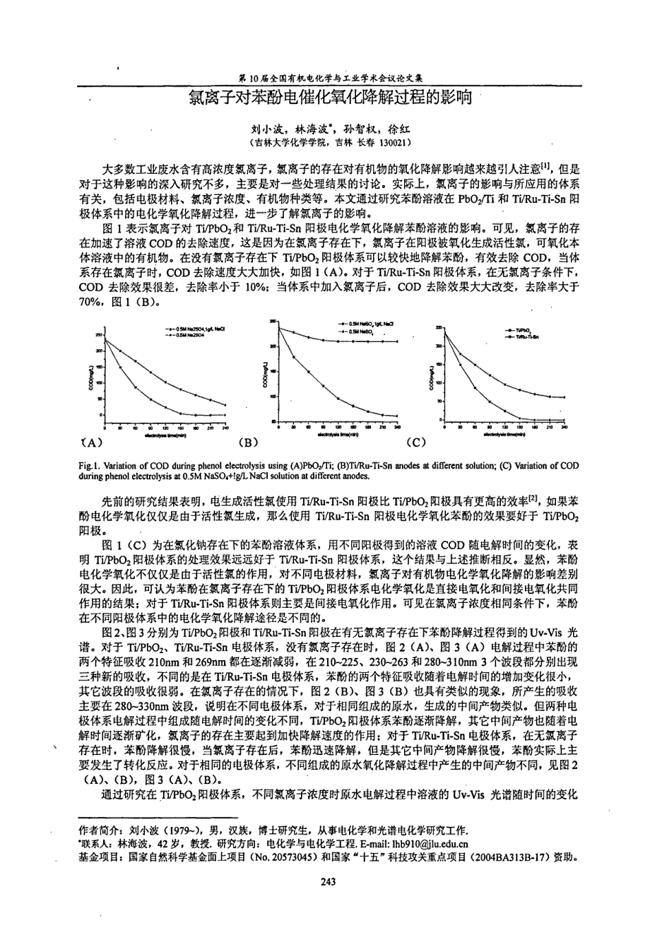 氯离子对苯酚电催化氧化降解过程的影响_第1页