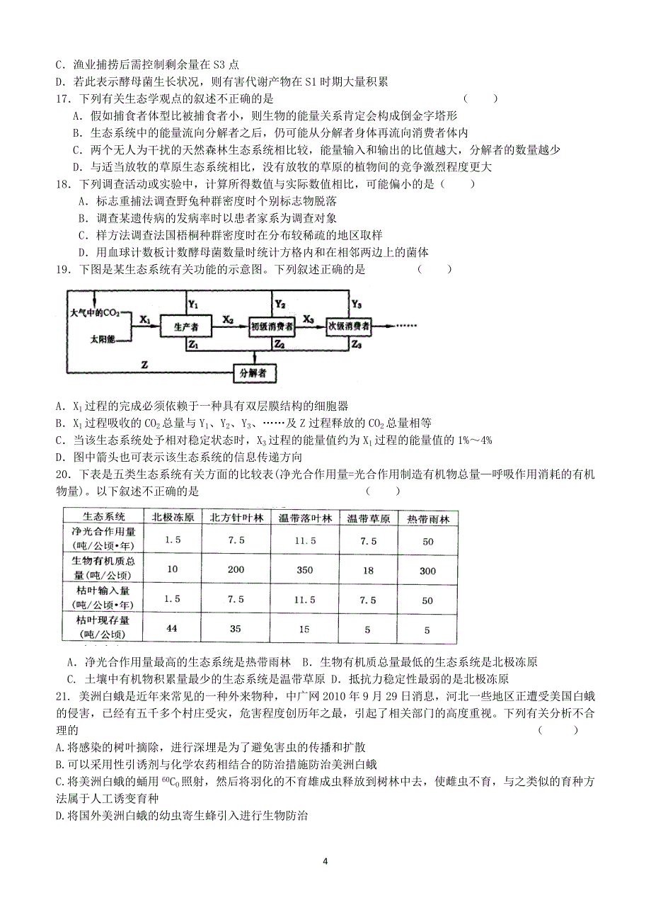 高三二轮生态单元练习_第4页