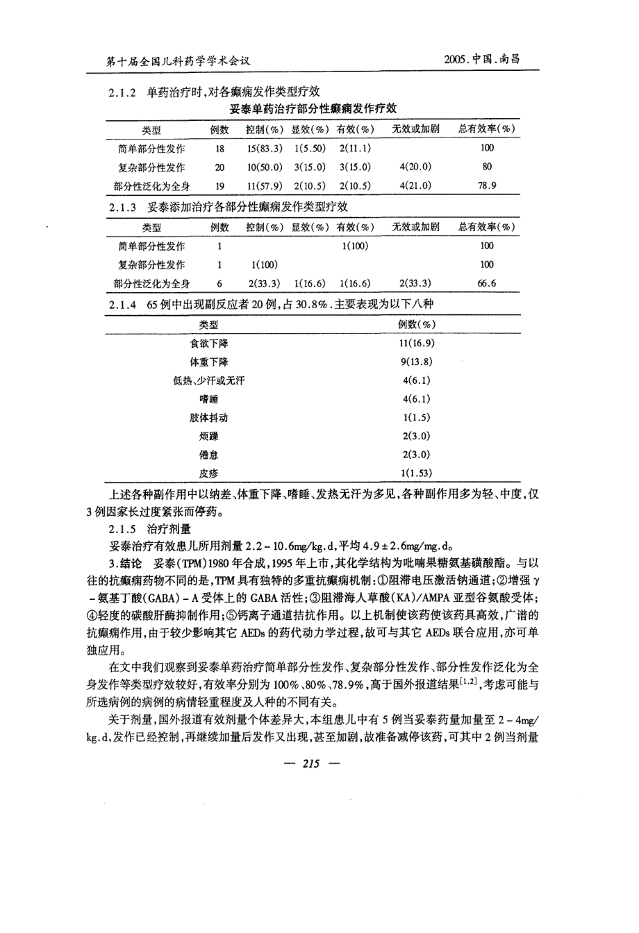 妥泰治疗小儿癫痫部分性发作65例临床观察_第3页