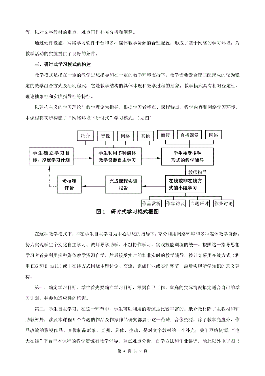 网络环境下中国现当代文学专题研究课程教学模式_第4页