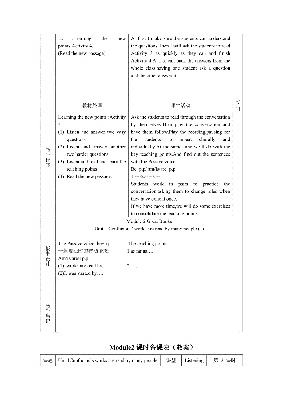 九年级英语Module 2教案_第2页