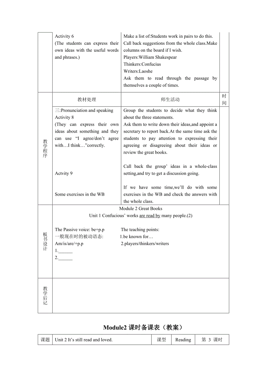九年级英语Module 2教案_第4页