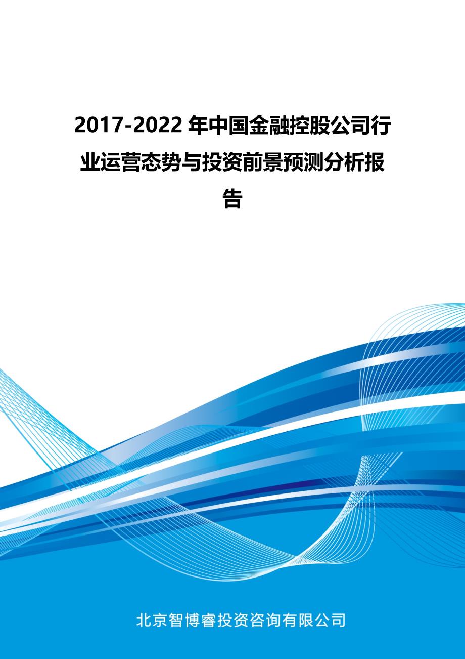 2017-2022年中国金融控股公司行业运营态势与投资前景预测分析报告_第1页