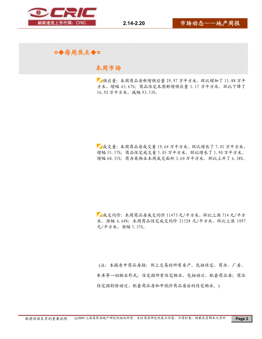 上海市2月第3周市场周报_第2页