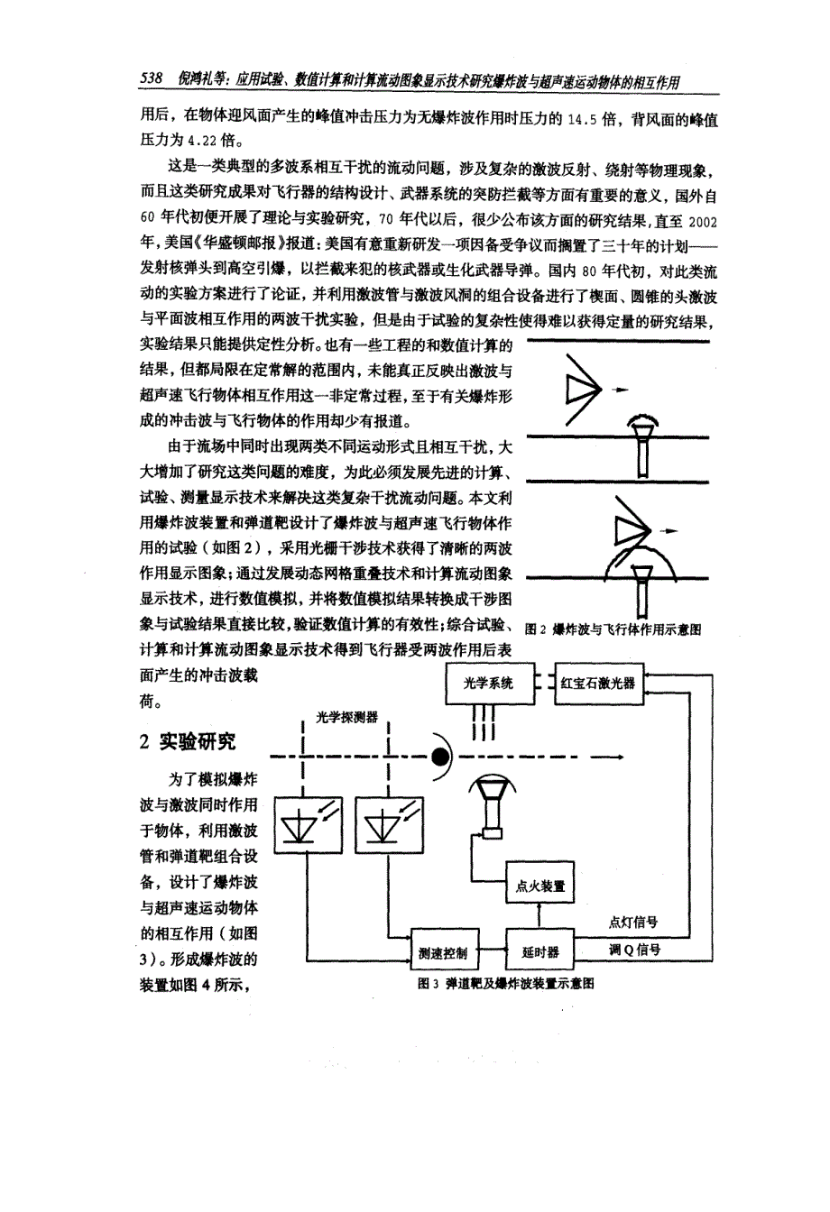 应用试验、数值计算和计算流动图象显示技术研究爆炸波与超声速运动物体的相互作用_第2页