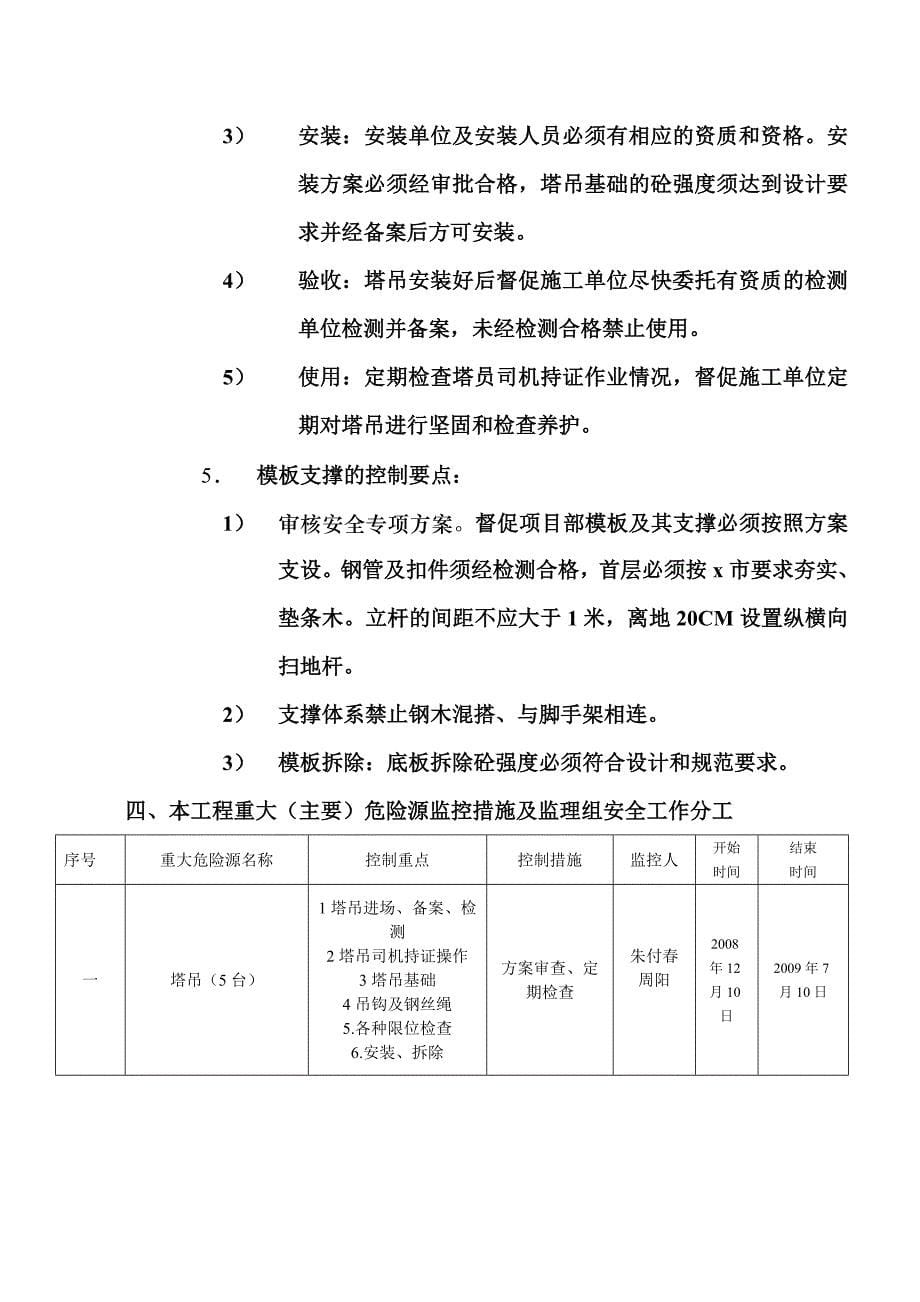 砖混六层加阁楼住宅工程监理实施细则_第5页