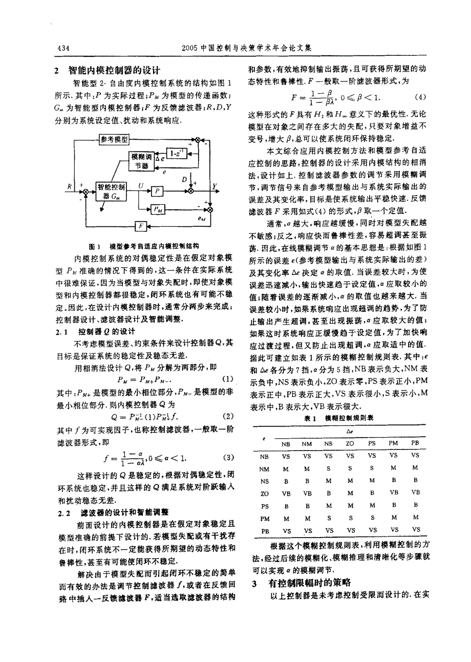 有控制限幅的模型参考自适应内模控制仿真研究_第2页