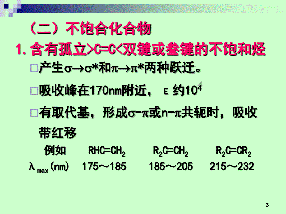 紫外-可见吸收光谱与分子结构的关系课件_第3页