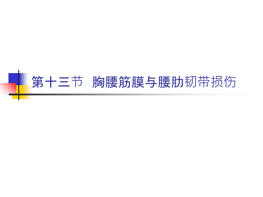 胸腰筋膜与腰肋韧带损伤课件_第1页