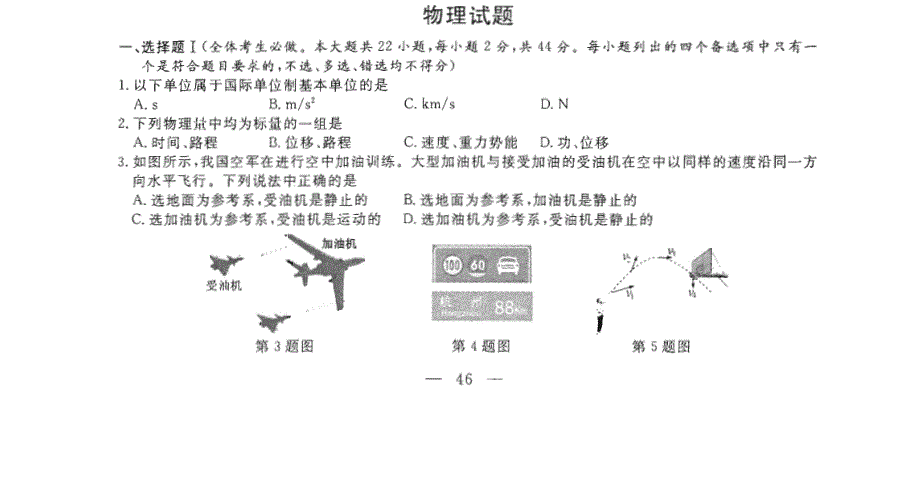 2014年1月高中会考学考试题(物理)_第1页