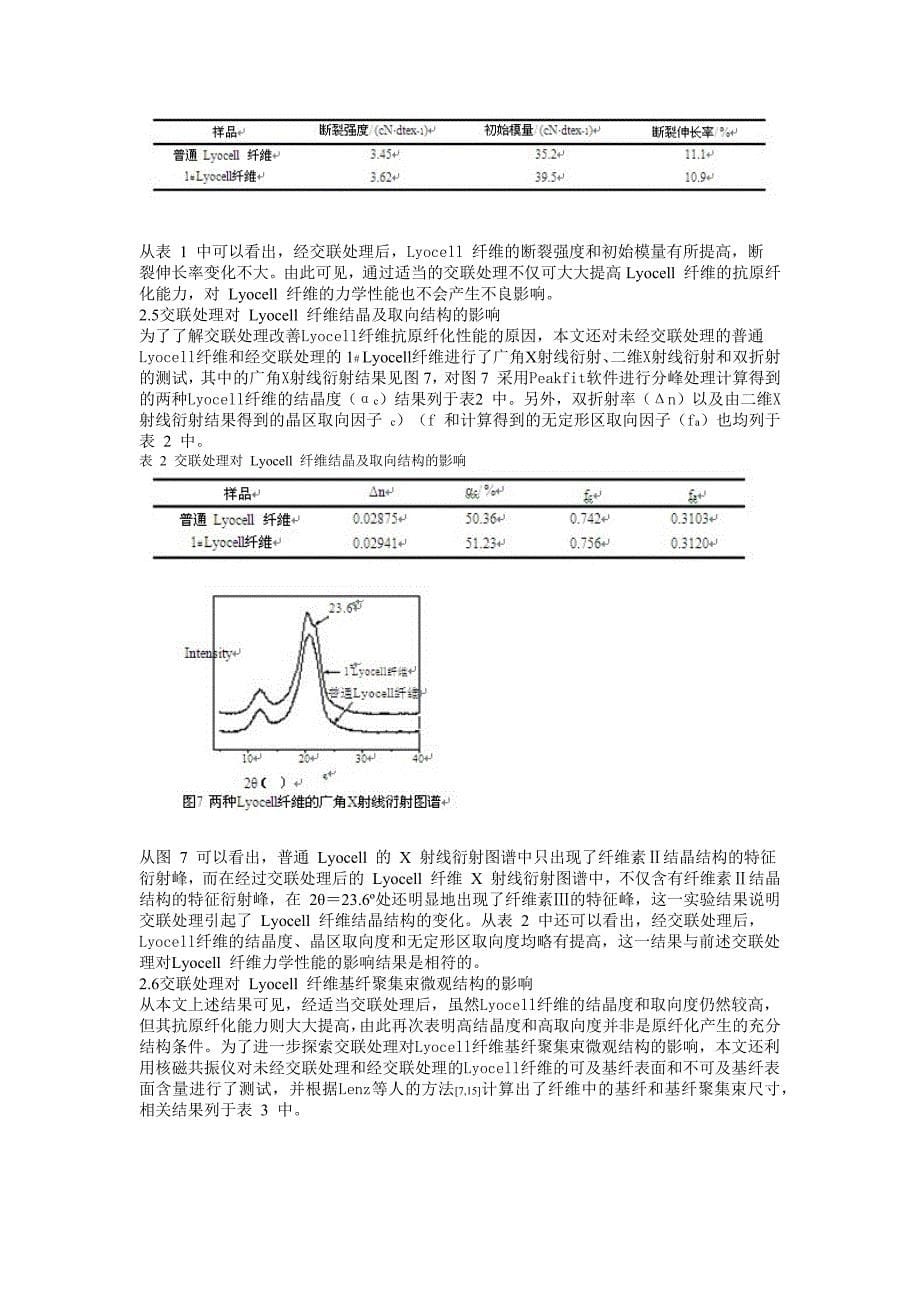 SONIFIER超声波应用于处理纤维样品及研究交联处理对Lyocell纤维抗原纤化性能的影响_第5页